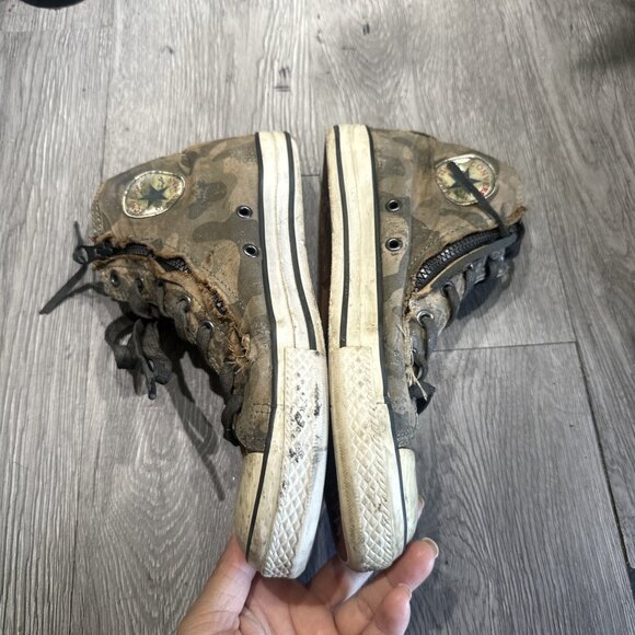 Converse X John Varvatos Camp Double Zipper Distressed Hi Top Sneakers M 5 W6.5 - Picture 8 of 10